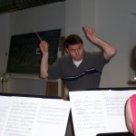 Tim Jansa rehearsing his "Septet for Winds and Percussion" in Germany (2009)
